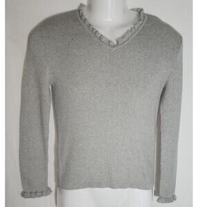 Liz Claiborne Y2K Scalloped Sparkly Pullover Sweater Women's Size Small Vintage